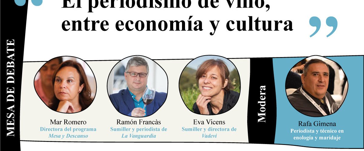 Cartel de la mesa de debate sobre Periodismo de vino